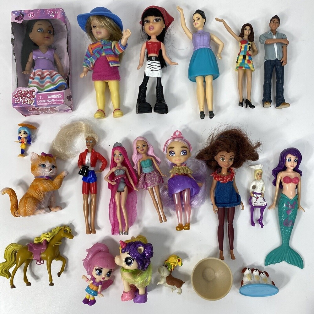 McDonald Happy Meal Toys Toddler Barbie Doll Mix Lot Brunette Blonde Pet Bratz